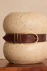JOHN CHOCOLATE LEATHER BELT