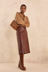ALICIA CAMEL CASHMERE POLO SWEATER