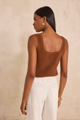 ANNA CARAMEL COTTON TANK TOP