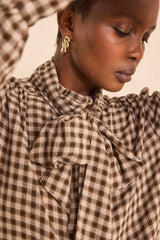 SPIRIT CHECKED VISCOSE BLEND BLOUSE