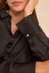 MALAGA BLACK SATIN SHIRT