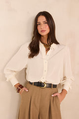 DAPHNEE CREAM SILK SHIRT