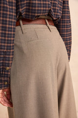 LILY WIDE BEIGE VISCOSE BLEND TROUSERS