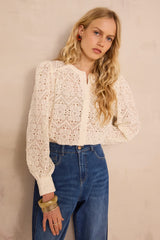 CAMOMILLE LONG SLEEVE EMBROIDERED BLOUSE