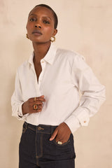MAXIME WHITE COTTON BLOUSE