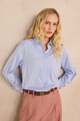 MACIE LONG-SLEEVE COTTON BLOUSE