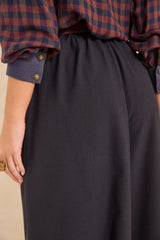 LUCE HIGH-WAISTED NAVY PALAZZO TROUSERS