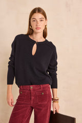 ALIX NAVY WOOL SWEATER