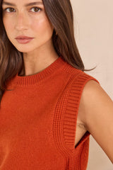 ANOUK PUMPKIN SLEEVELESS WOOL SWEATER