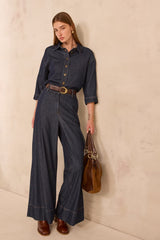 MILO 3/4 SLEEVE DENIM BLOUSE