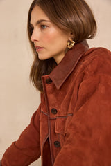 BRUNE SUEDE LEATHER JACKET