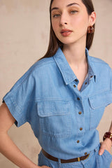 DULCINEA SHORT-SLEEVE DENIM SHIRT