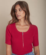 FORBO ROUND-NECK ZIPPED SWEATER