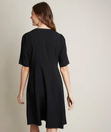 FABE CREPE DRESS WITH JEWELLED NECK