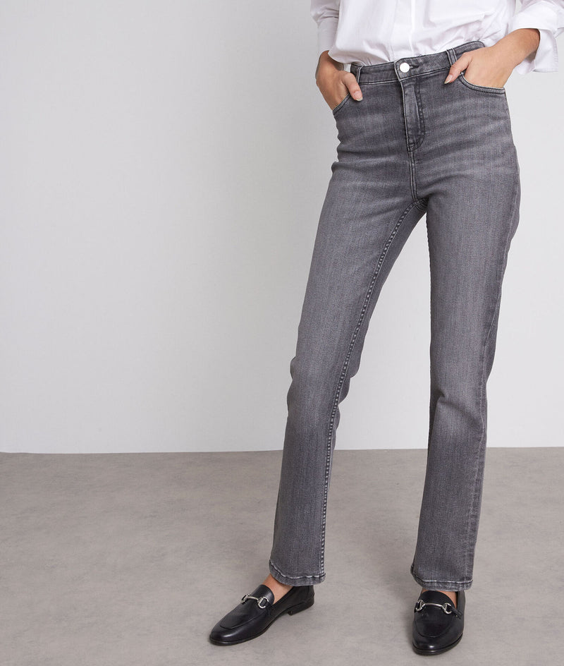 SONIA GREY STRAIGHT-LEG DENIM JEANS