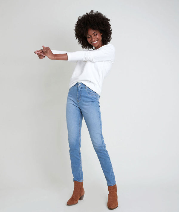 THE ICONIC SUZY PURE-BLEACHED SLIM-FIT JEANS