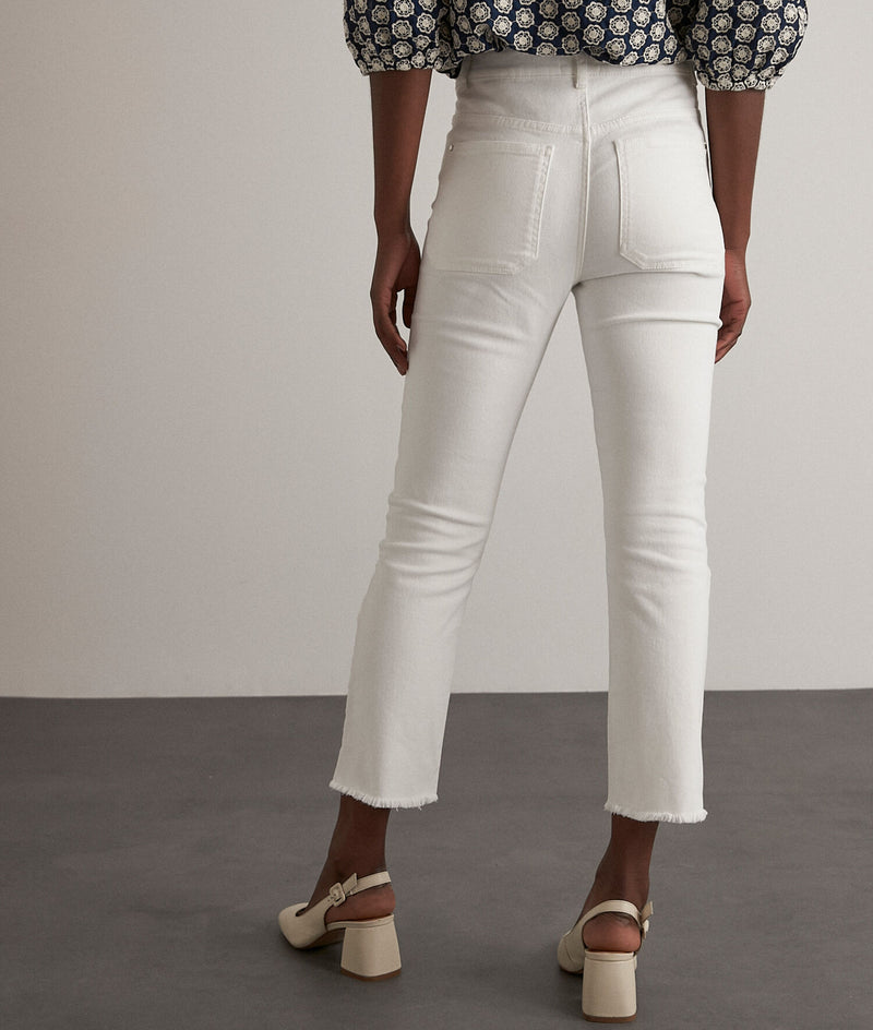 PATIENCE WHITE STRAIGHT-LEG COTTON JEANS