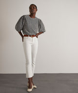 PATIENCE WHITE STRAIGHT-LEG COTTON JEANS