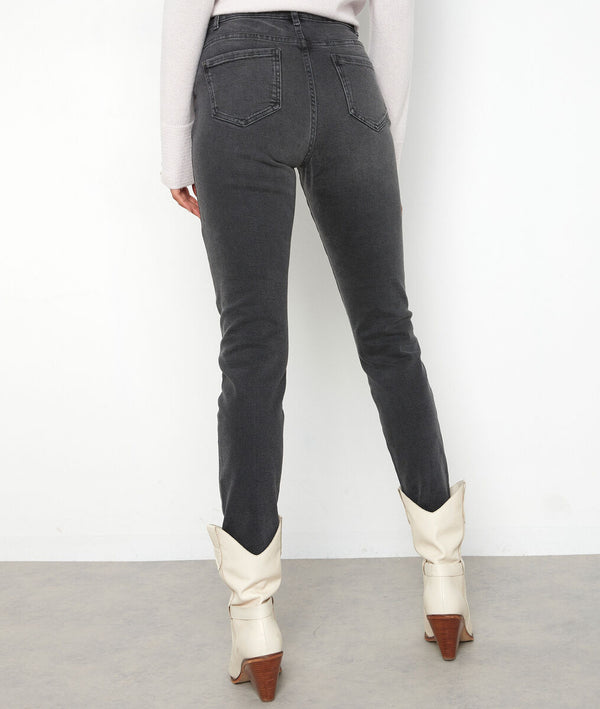 NADIA EMBROIDERED COTTON SLIM JEANS