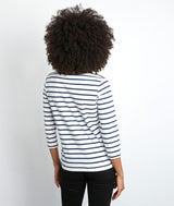 ESPOIR EMBROIDERED STRIPED T-SHIRT
