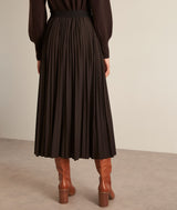 ELARA BROWN PLEATED SKIRT