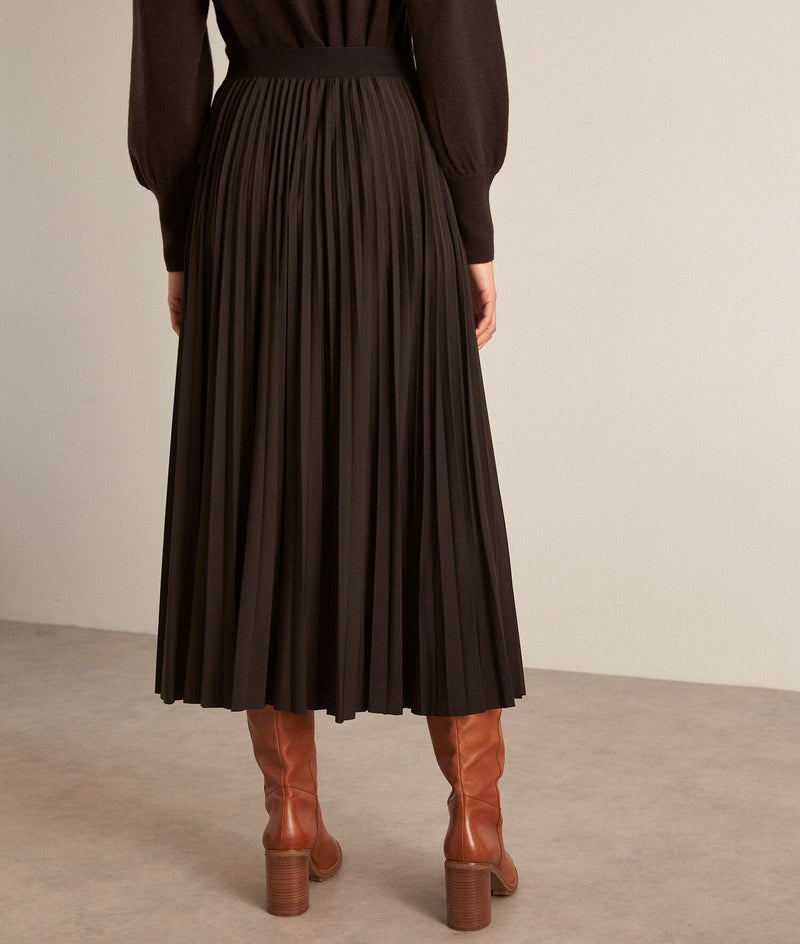ELARA BROWN PLEATED SKIRT