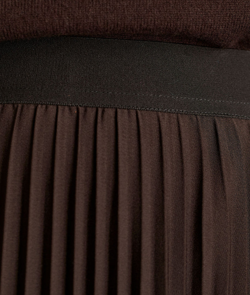 ELARA BROWN PLEATED SKIRT