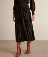 ELARA BROWN PLEATED SKIRT