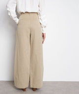 STAN WIDE-LEG COTTON AND LINEN TROUSERS