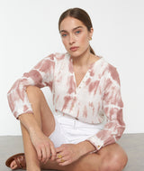 LAETI TIE-DYE PRINT COTTON BLOUSE