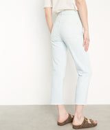 PATIENCE BLEACHED COTTON RAW HEMS STRAIGHT-LEG JEANS