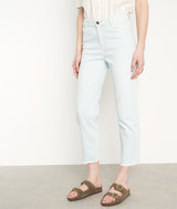 PATIENCE BLEACHED COTTON RAW HEMS STRAIGHT-LEG JEANS