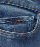 BAMBY USED-LOOK STONE COTTON RAW-HEM JEANS