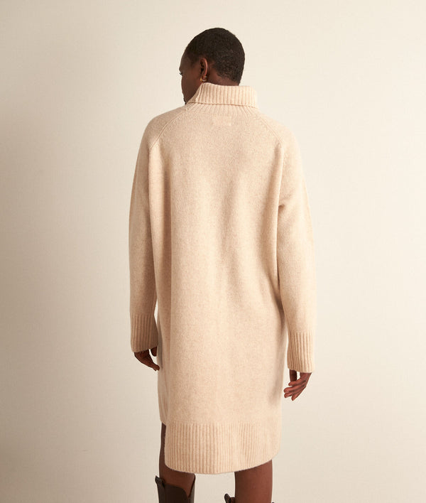 HOLLY IVORY TURTLENECK RESPONSIBLE WOOL JUMPER DRESS