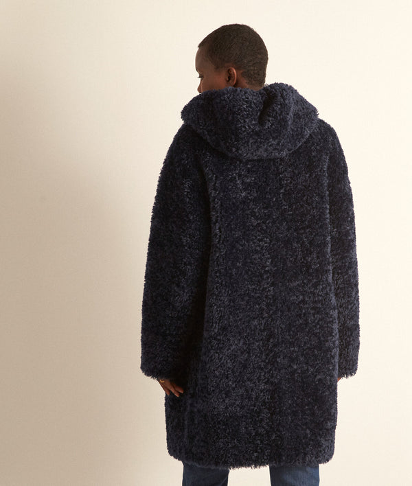 MAGNOLIA NAVY FAUX FUR COAT