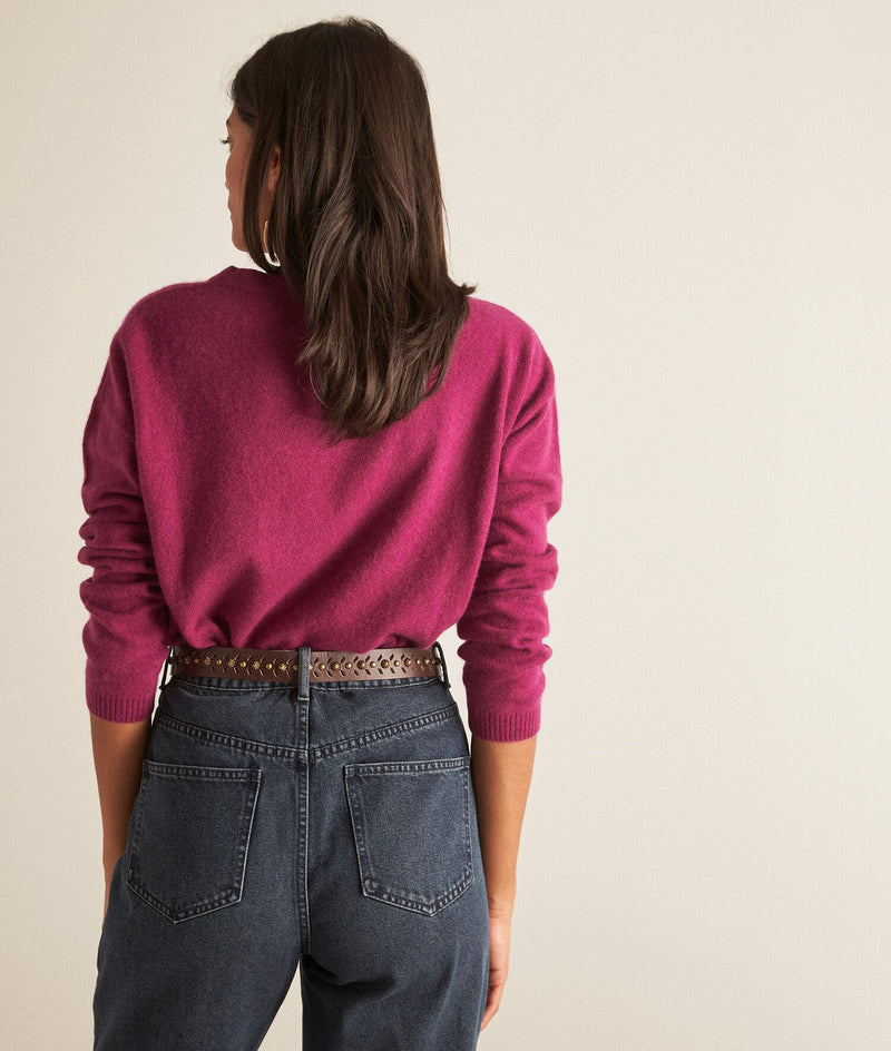 BLISS BURGUNDY RECYCLED CASHMERE SWEATER