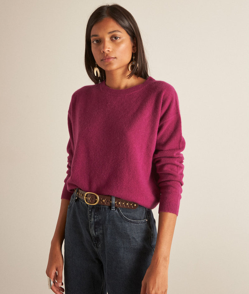 BLISS BURGUNDY RECYCLED CASHMERE SWEATER