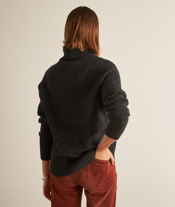 BLAISE GREEN RESPONSIBLE WOOL TURTLENECK PULLOVER