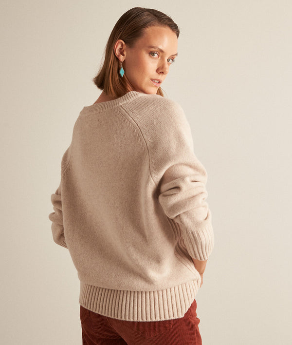 BRUCE BEIGE RESPONSIBLE WOOL PULLOVER