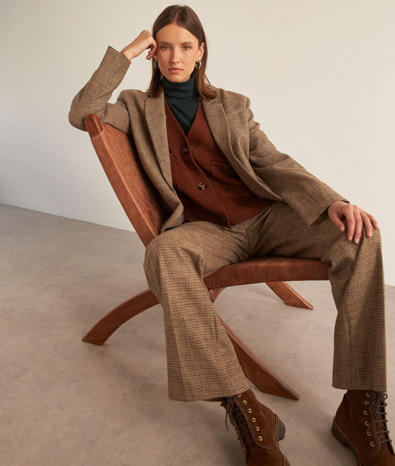 BELLA CHOCOLATE RESPONSIBLE WOOL CARDIGAN