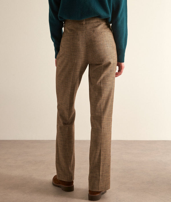 FIDJI PRINCE OF WALES CHECK FLARED TAILORED TROUSERS