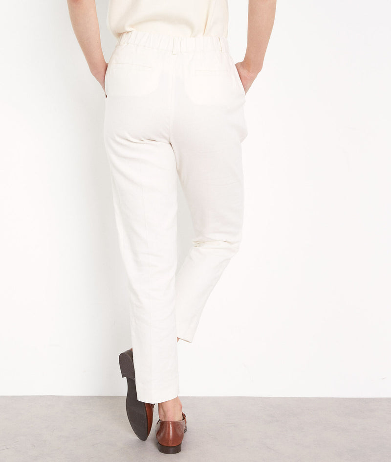 SABIL IVORY LINEN CHINOS