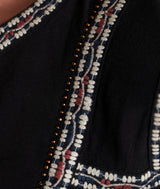 TIFFEN EMBROIDERED BLACK BLOUSE