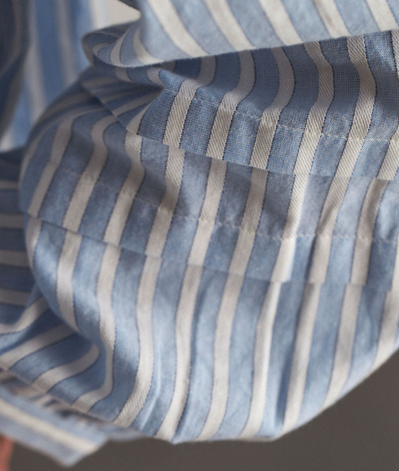 TANGER BLUE AND WHITE STRIPED COTTON BLOUSE