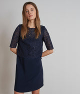 GABRIELLE SHORT NAVY LACE DRESS