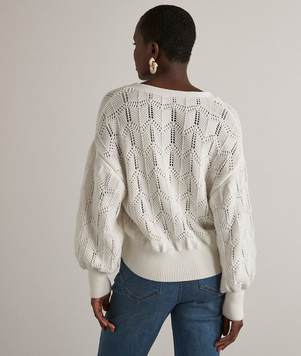 MOKA WHITE COTTON CARDIGAN