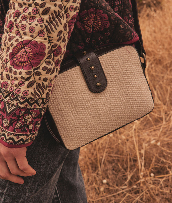 FANNY COTTON AND LEATHER SHOULDER BAG