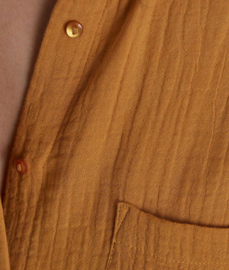 TROPIC SAFFRON COTTON GAUZE BLOUSE