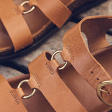 VANESSA THICK CAMEL LEATHER SANDALS