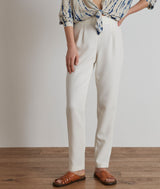 FLYNN LOOSE-FIT CREAM CARROT TROUSERS